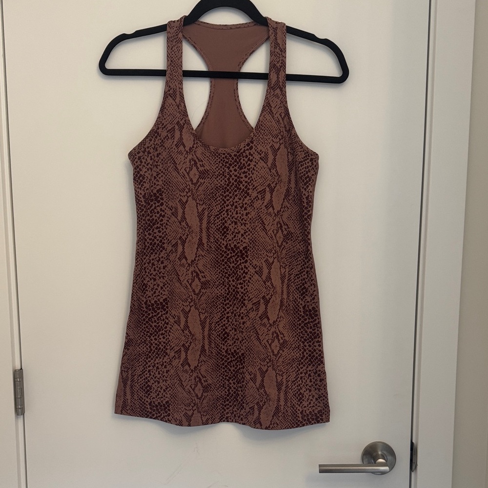 Lululemon Burgundy and PinkSnake Print Tank Top